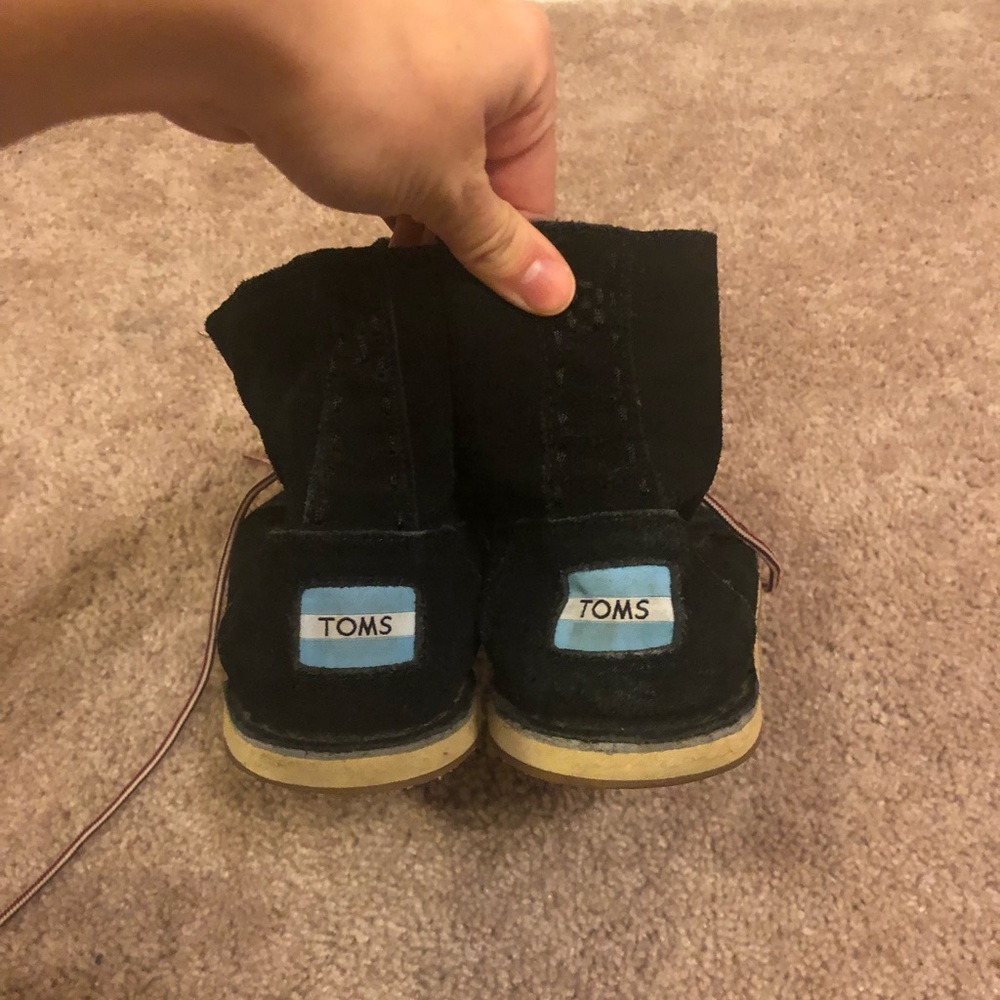 TOMS black suede ankle boots